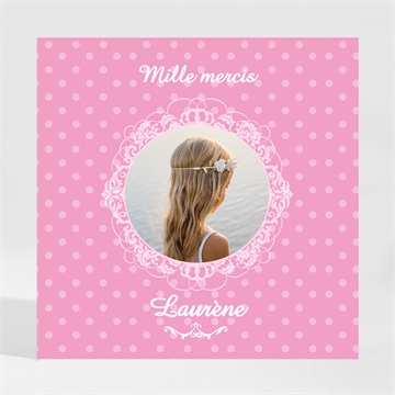 Remerciement communion mon cadre rose