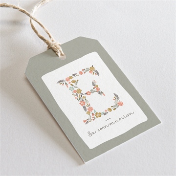 Etiquette communion signature florale