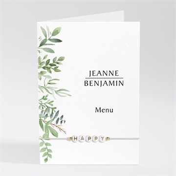 Menu mariage nature chic bracelet