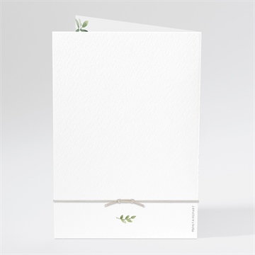 Menu mariage nature chic bracelet - Dos du menu