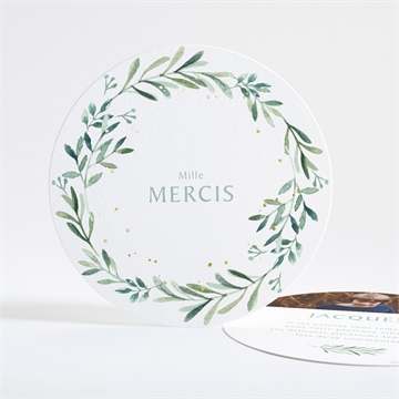 Remerciement communion végétal et dorure carré