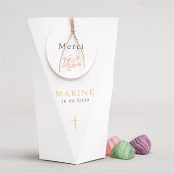 Boîte surprise communion gravures végétales mignonette