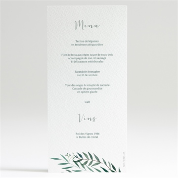 Menu communion touche champêtre - Dos du menu