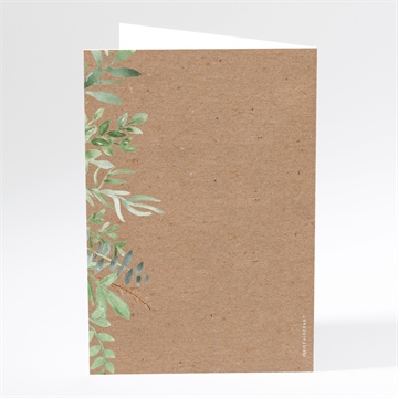 Menu communion illustration végétale - Dos du menu