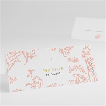 Marque-place communion gravures végétales