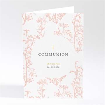 Menu communion gravures végétales mignonette