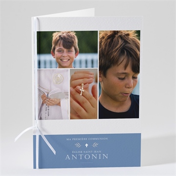 Livret de messe communion bleu myosotis mignonette