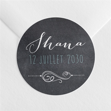 Sticker naissance ardoise et pictogrammes