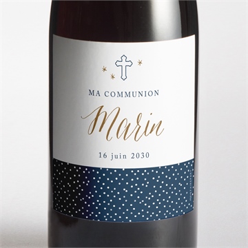 Etiquette de bouteille communion relief photomaton
