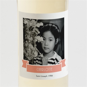 Etiquette de bouteille communion invitation photomaton magnet