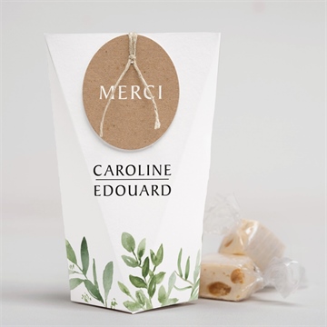 Boîte surprise mariage feuillage d'été magnet