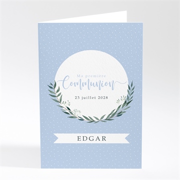 Menu communion doux flocons étiquette