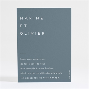 Remerciement mariage confiance - Dos de la carte