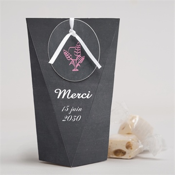 Boîte surprise communion fond ardoise et photo