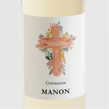 Etiquette de bouteille communion symboles et foi étui