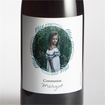 Etiquette de bouteille communion aquarelle sacrée