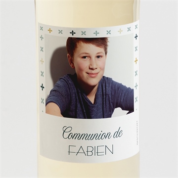 Etiquette de bouteille communion ambiance art déco
