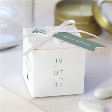 Boîte de dragées mariage poésie d'aquarelle sticker