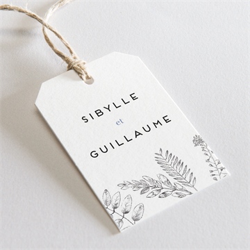 Etiquette mariage gravure florale