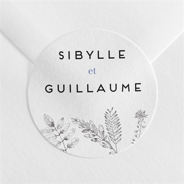 Sticker mariage gravure florale