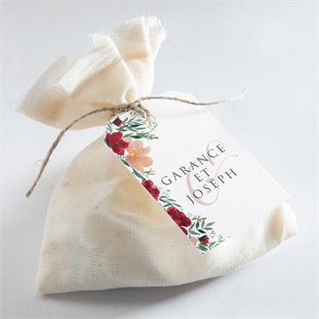 Etiquette mariage jolis coquelicots - Mise en situation