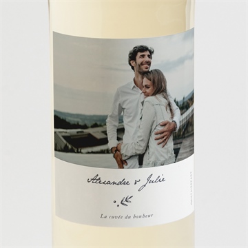 Etiquette de bouteille mariage feuillages