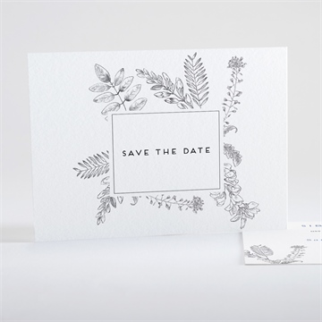 Save the Date mariage gravure florale