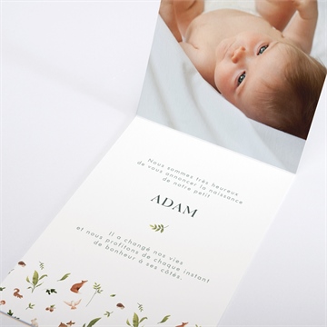 Faire-part naissance compères - Intérieur du faire-part