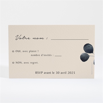Carton réponse mariage contraste - Dos du carton