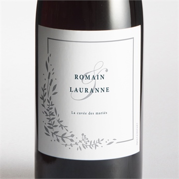 Etiquette de bouteille mariage en relief