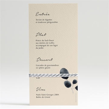 Menu mariage contraste - Dos du menu