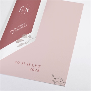 Livret de messe mariage élégance rose - Détail du livret