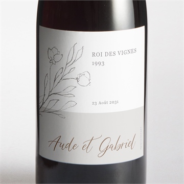 Etiquette de bouteille mariage élégance