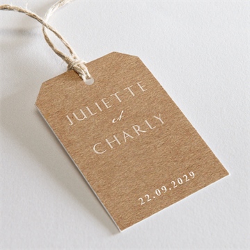 Etiquette mariage kraft épuré