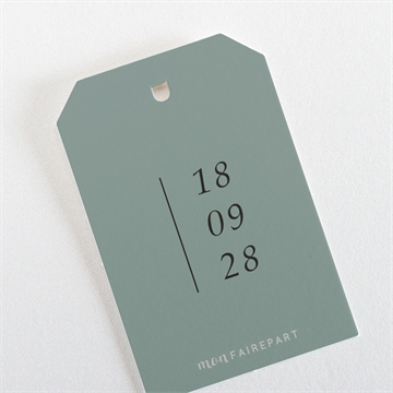 Etiquette mariage vert laurier - Dos de l'étiquette