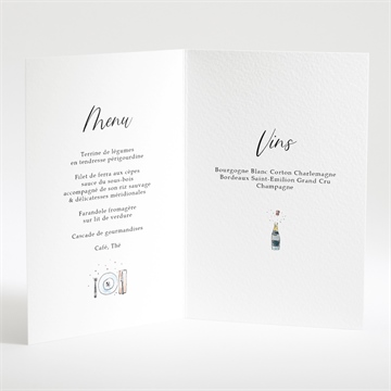 Menu mariage tellement nous - Intérieur du menu