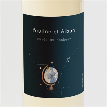 Etiquette de bouteille mariage notre passeport