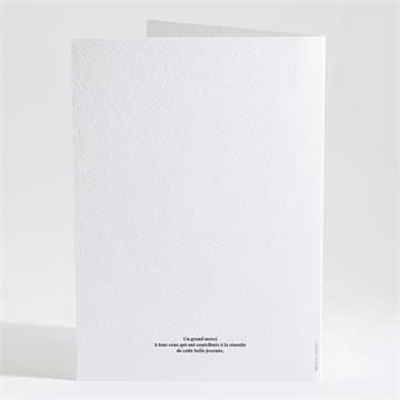 Livret de messe mariage epuré - Dos du livret