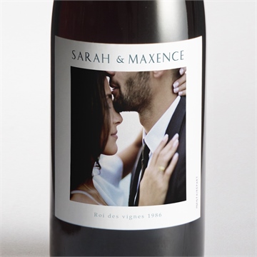 Etiquette de bouteille mariage jouy exclusif pochon