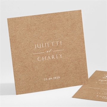 Carton d'invitation mariage kraft épuré
