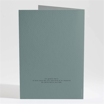 Livret de messe mariage vert laurier - Dos du livret