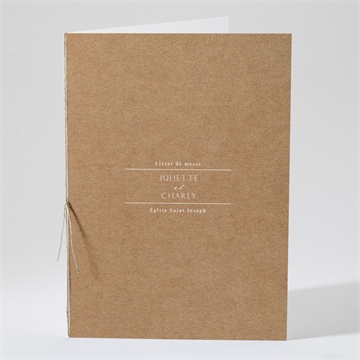 Livret de messe mariage kraft épuré