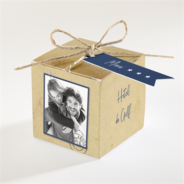 Boîte de dragées mariage notre télégramme accordéon