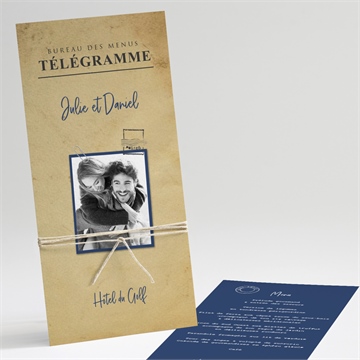 Menu mariage notre télégramme accordéon