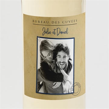 Etiquette de bouteille mariage notre télégramme accordéon