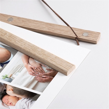 Affiche naissance éclats de vie - Détail des supports en bois