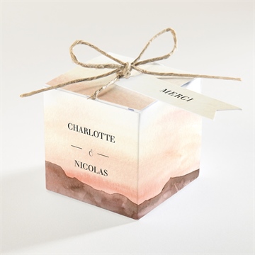 Boîte de dragées mariage la savane