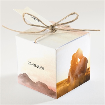 Boîte de dragées mariage la savane - Dos de la boîte