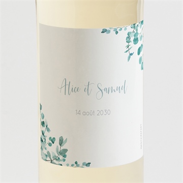 Etiquette de bouteille mariage tourbillonnant