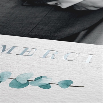 Remerciement mariage tourbillonnant - Marquage à chaud ARGENT